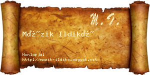 Mázik Ildikó névjegykártya